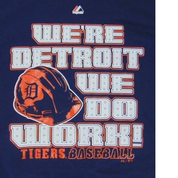Mens Detroit Tigers T-Shirt Blue Small MLB Baseball Short Sleeve Crewneck Tee - Picture 2 of 3